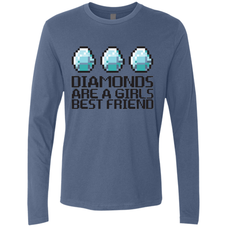 T-Shirts Indigo / Small Diamonds Are A Girls Best Friend Men's Premium Long Sleeve