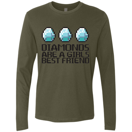 T-Shirts Military Green / Small Diamonds Are A Girls Best Friend Men's Premium Long Sleeve