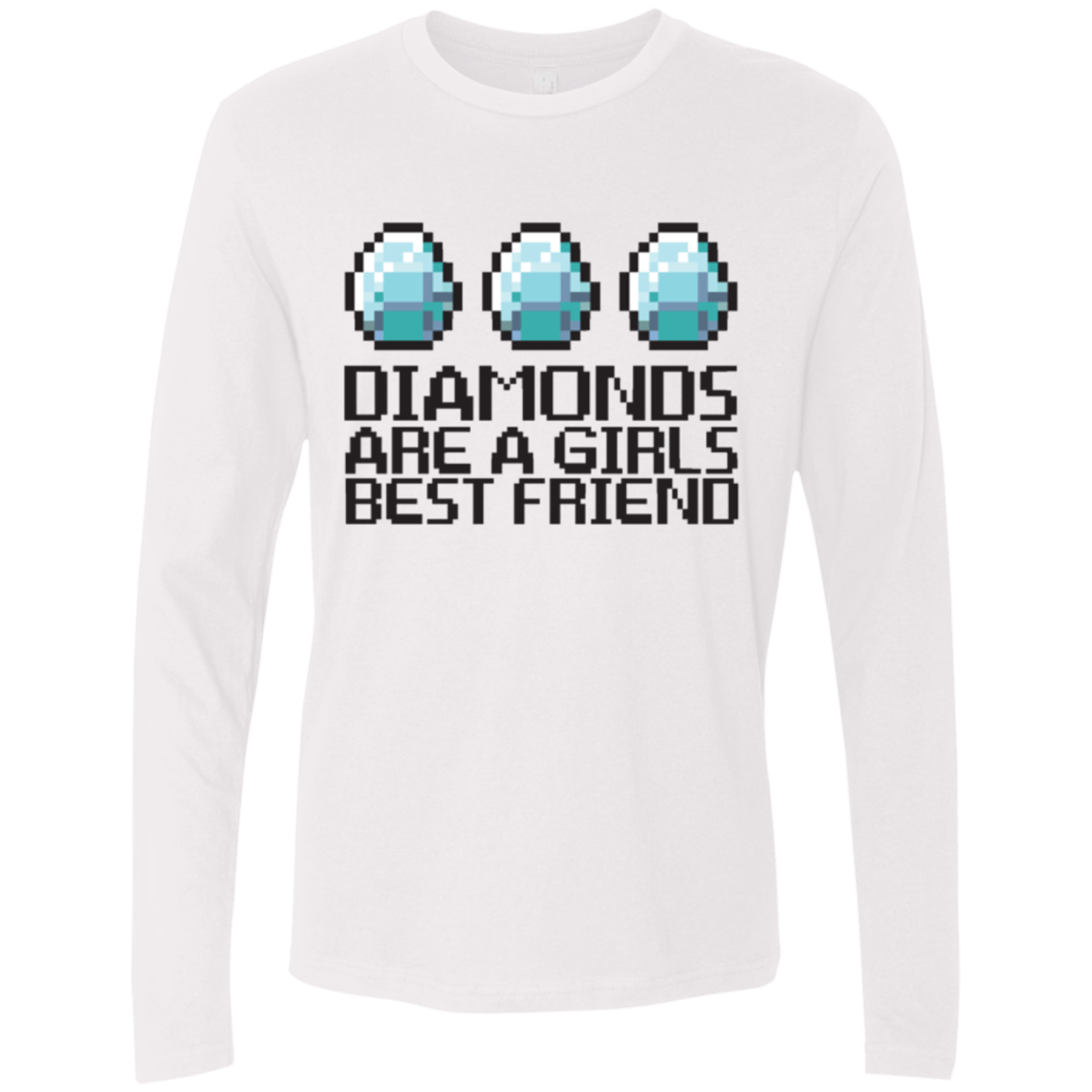 T-Shirts White / Small Diamonds Are A Girls Best Friend Men's Premium Long Sleeve