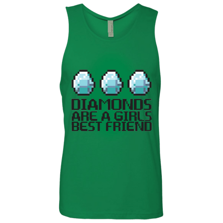 T-Shirts Kelly Green / Small Diamonds Are A Girls Best Friend Men's Premium Tank Top