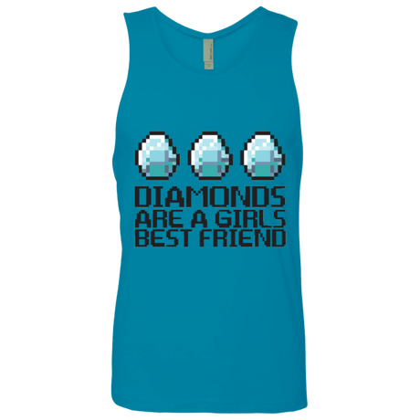 T-Shirts Turquoise / Small Diamonds Are A Girls Best Friend Men's Premium Tank Top
