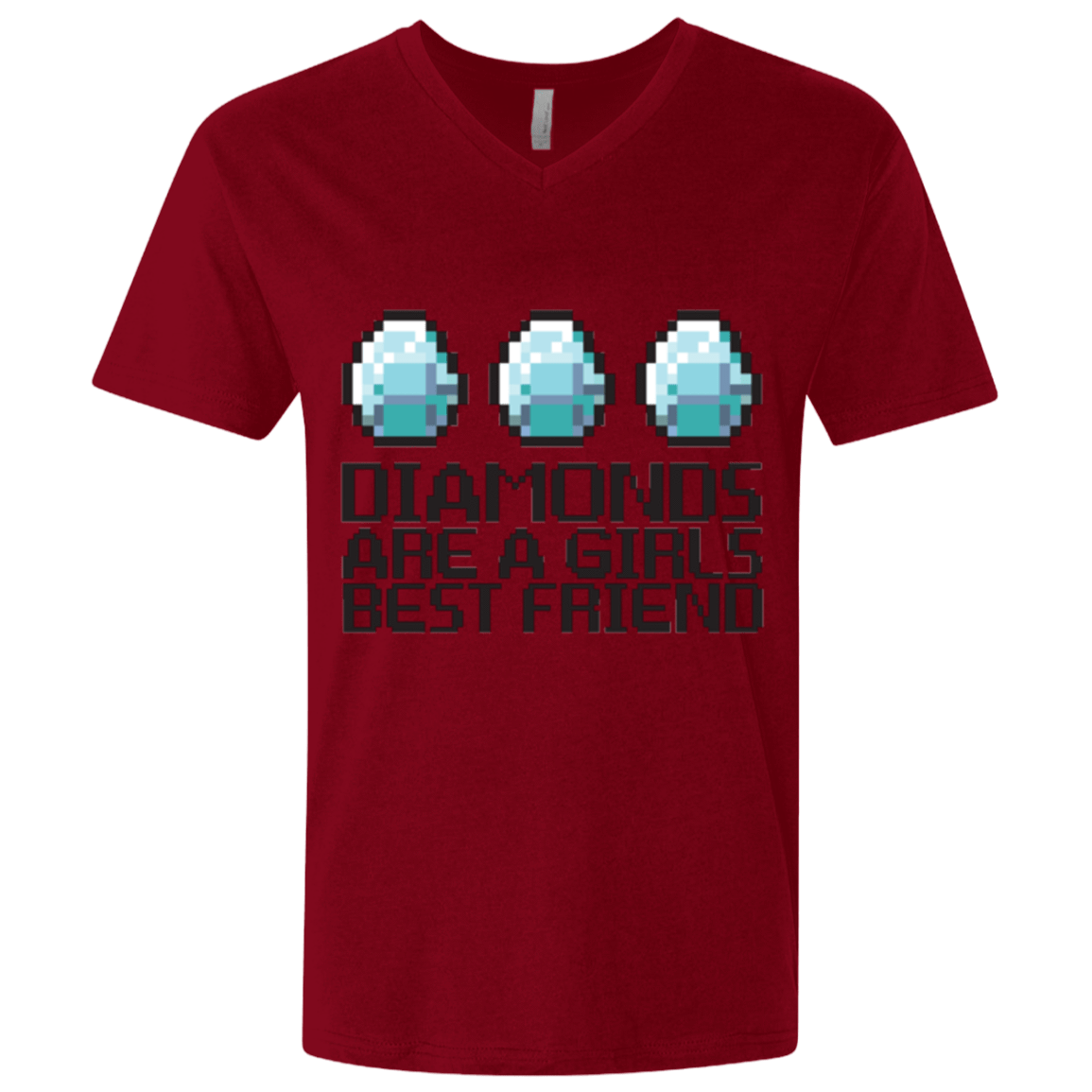 T-Shirts Cardinal / X-Small Diamonds Are A Girls Best Friend Men's Premium V-Neck