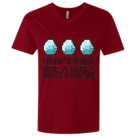 T-Shirts Cardinal / X-Small Diamonds Are A Girls Best Friend Men's Premium V-Neck