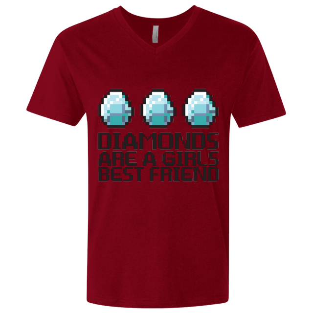 T-Shirts Cardinal / X-Small Diamonds Are A Girls Best Friend Men's Premium V-Neck