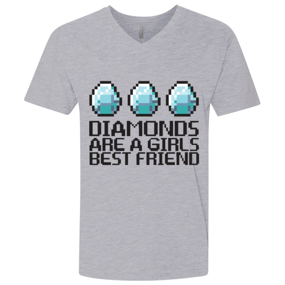 T-Shirts Heather Grey / X-Small Diamonds Are A Girls Best Friend Men's Premium V-Neck