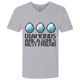 T-Shirts Heather Grey / X-Small Diamonds Are A Girls Best Friend Men's Premium V-Neck