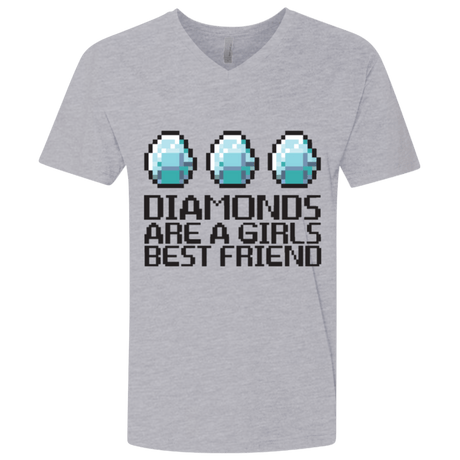 T-Shirts Heather Grey / X-Small Diamonds Are A Girls Best Friend Men's Premium V-Neck