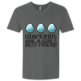 T-Shirts Heavy Metal / X-Small Diamonds Are A Girls Best Friend Men's Premium V-Neck