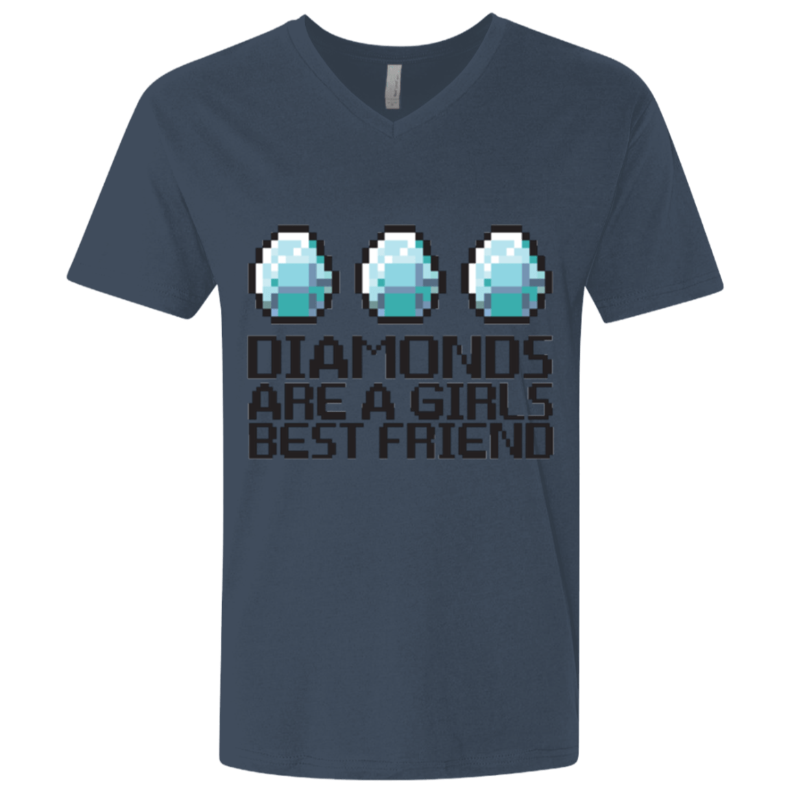 T-Shirts Indigo / X-Small Diamonds Are A Girls Best Friend Men's Premium V-Neck