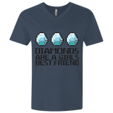 T-Shirts Indigo / X-Small Diamonds Are A Girls Best Friend Men's Premium V-Neck