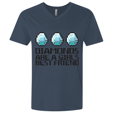 T-Shirts Indigo / X-Small Diamonds Are A Girls Best Friend Men's Premium V-Neck