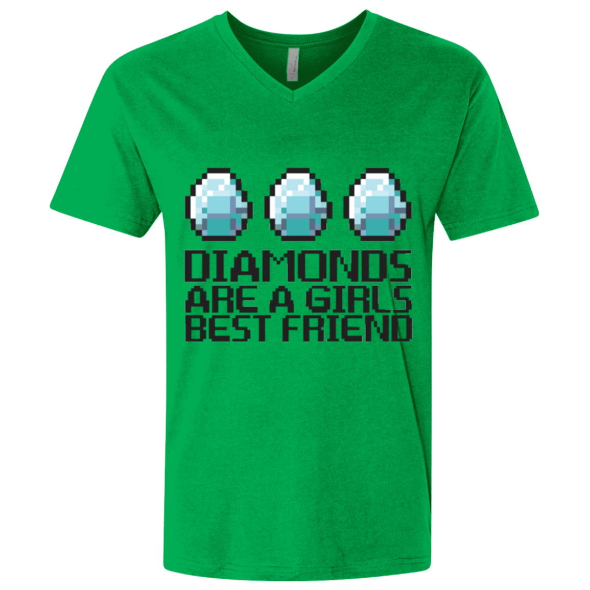 T-Shirts Kelly / X-Small Diamonds Are A Girls Best Friend Men's Premium V-Neck
