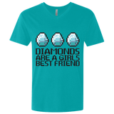 T-Shirts Tahiti Blue / X-Small Diamonds Are A Girls Best Friend Men's Premium V-Neck
