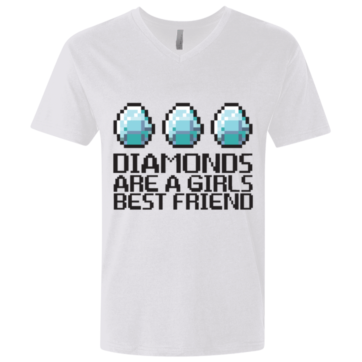 T-Shirts White / X-Small Diamonds Are A Girls Best Friend Men's Premium V-Neck