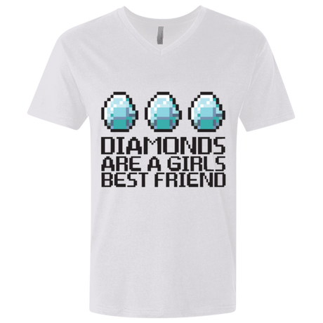 T-Shirts White / X-Small Diamonds Are A Girls Best Friend Men's Premium V-Neck