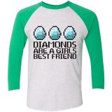 T-Shirts Heather White/Envy / X-Small Diamonds Are A Girls Best Friend Men's Triblend 3/4 Sleeve