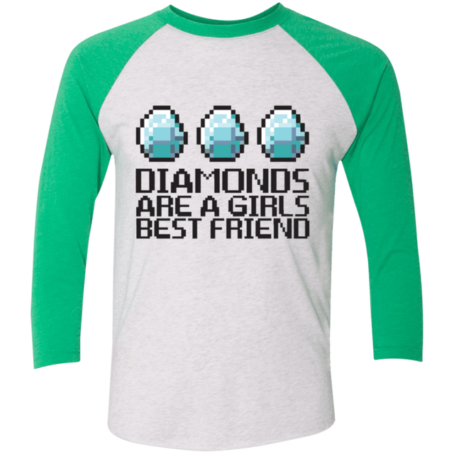 T-Shirts Heather White/Envy / X-Small Diamonds Are A Girls Best Friend Men's Triblend 3/4 Sleeve
