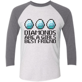 T-Shirts Heather White/Premium Heather / X-Small Diamonds Are A Girls Best Friend Men's Triblend 3/4 Sleeve