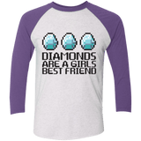 T-Shirts Heather White/Purple Rush / X-Small Diamonds Are A Girls Best Friend Men's Triblend 3/4 Sleeve