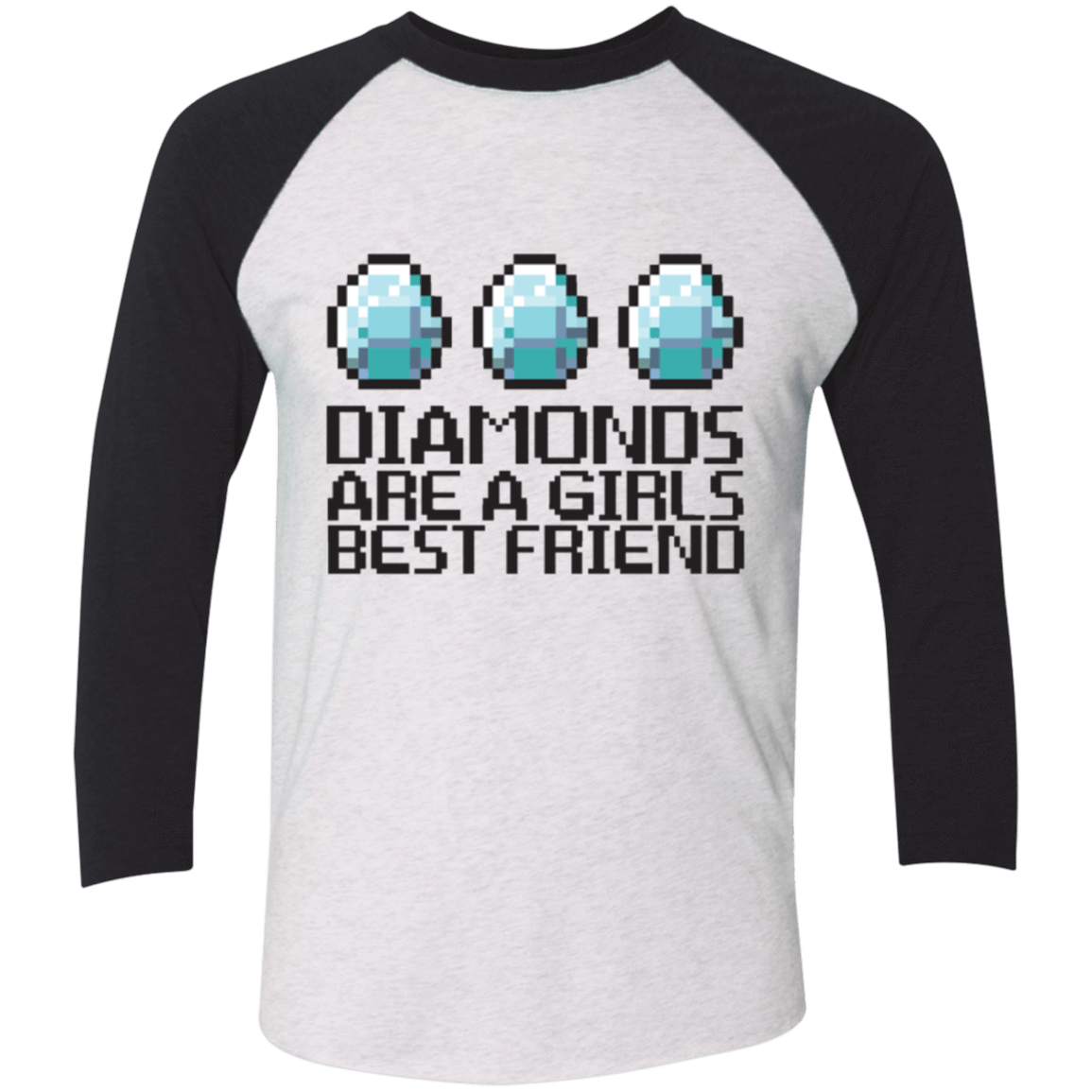 T-Shirts Heather White/Vintage Black / X-Small Diamonds Are A Girls Best Friend Men's Triblend 3/4 Sleeve