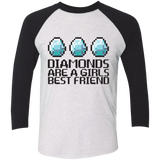 T-Shirts Heather White/Vintage Black / X-Small Diamonds Are A Girls Best Friend Men's Triblend 3/4 Sleeve