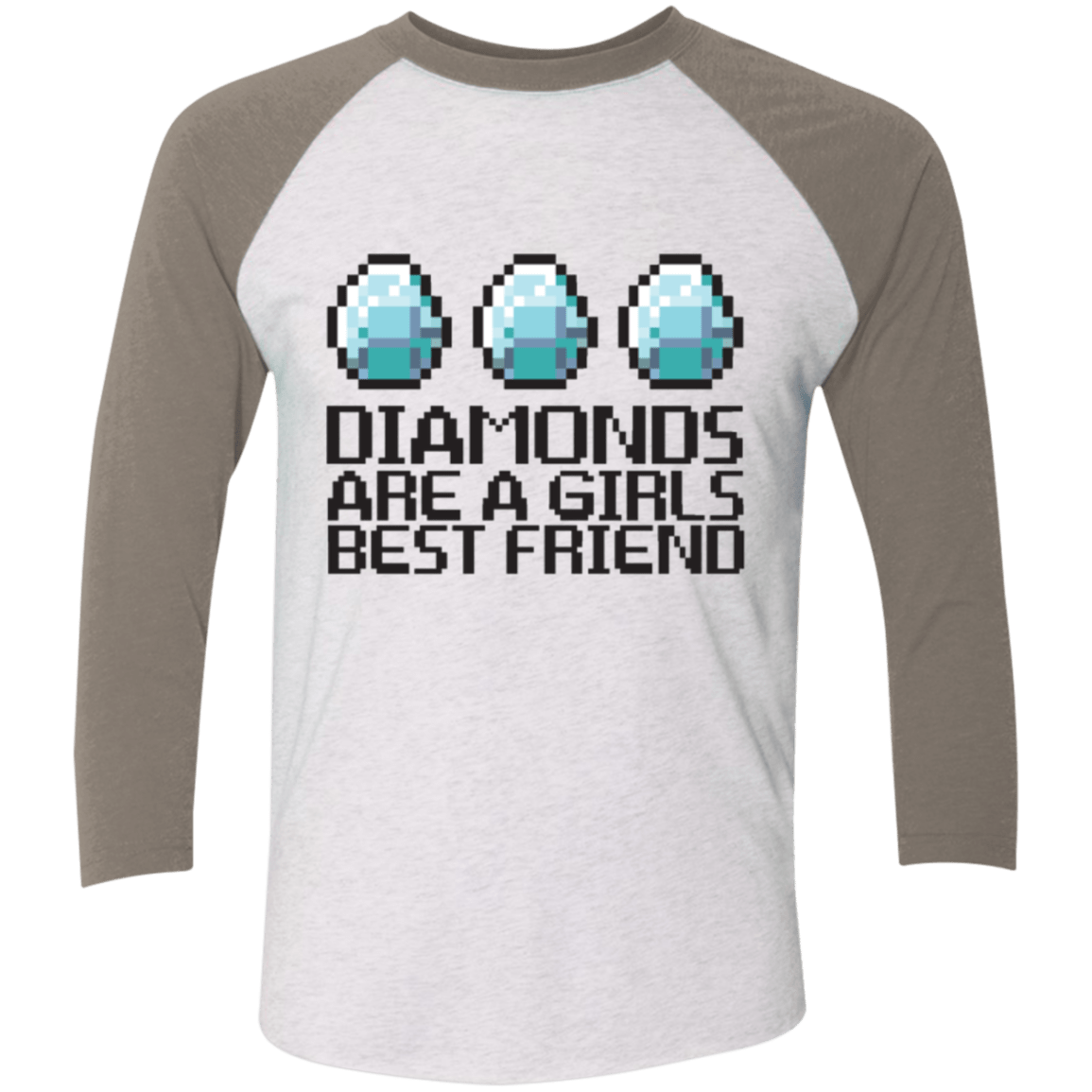 T-Shirts Heather White/Vintage Grey / X-Small Diamonds Are A Girls Best Friend Men's Triblend 3/4 Sleeve