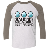 T-Shirts Heather White/Vintage Grey / X-Small Diamonds Are A Girls Best Friend Men's Triblend 3/4 Sleeve