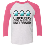 T-Shirts Heather White/Vintage Pink / X-Small Diamonds Are A Girls Best Friend Men's Triblend 3/4 Sleeve