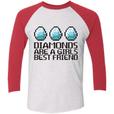 T-Shirts Heather White/Vintage Red / X-Small Diamonds Are A Girls Best Friend Men's Triblend 3/4 Sleeve