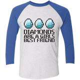T-Shirts Heather White/Vintage Royal / X-Small Diamonds Are A Girls Best Friend Men's Triblend 3/4 Sleeve