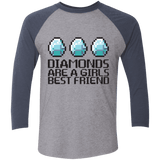 T-Shirts Premium Heather/Vintage Navy / X-Small Diamonds Are A Girls Best Friend Men's Triblend 3/4 Sleeve