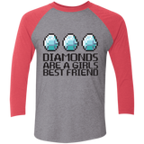 T-Shirts Premium Heather/ Vintage Red / X-Small Diamonds Are A Girls Best Friend Men's Triblend 3/4 Sleeve