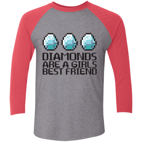 T-Shirts Premium Heather/ Vintage Red / X-Small Diamonds Are A Girls Best Friend Men's Triblend 3/4 Sleeve
