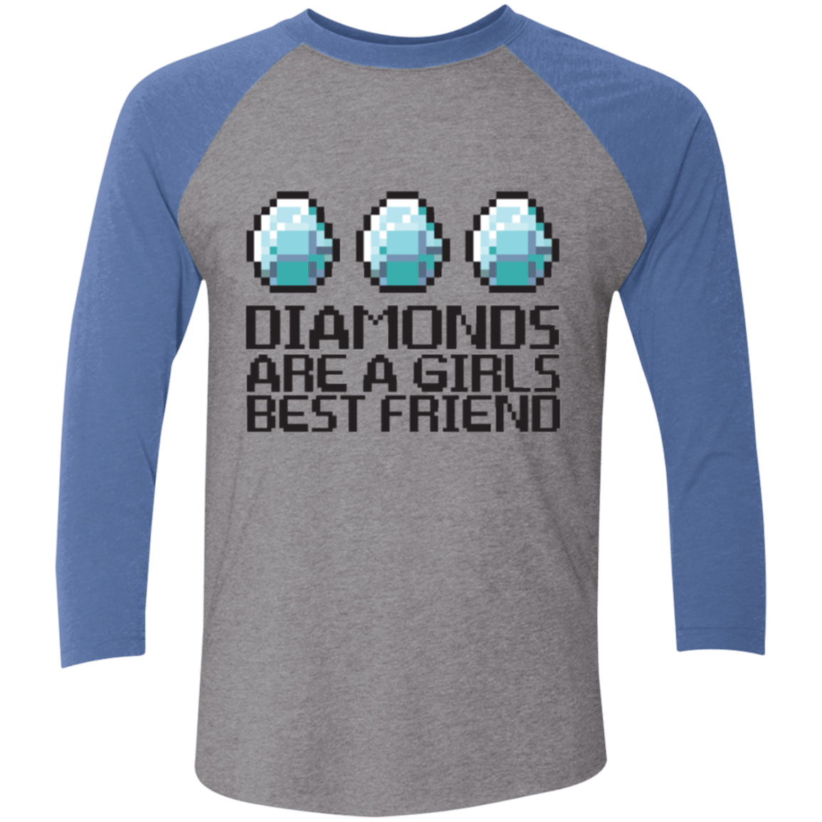 T-Shirts Premium Heather/Vintage Royal / X-Small Diamonds Are A Girls Best Friend Men's Triblend 3/4 Sleeve
