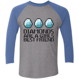 T-Shirts Premium Heather/Vintage Royal / X-Small Diamonds Are A Girls Best Friend Men's Triblend 3/4 Sleeve