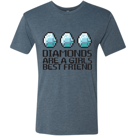 T-Shirts Indigo / Small Diamonds Are A Girls Best Friend Men's Triblend T-Shirt