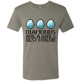 T-Shirts Venetian Grey / Small Diamonds Are A Girls Best Friend Men's Triblend T-Shirt