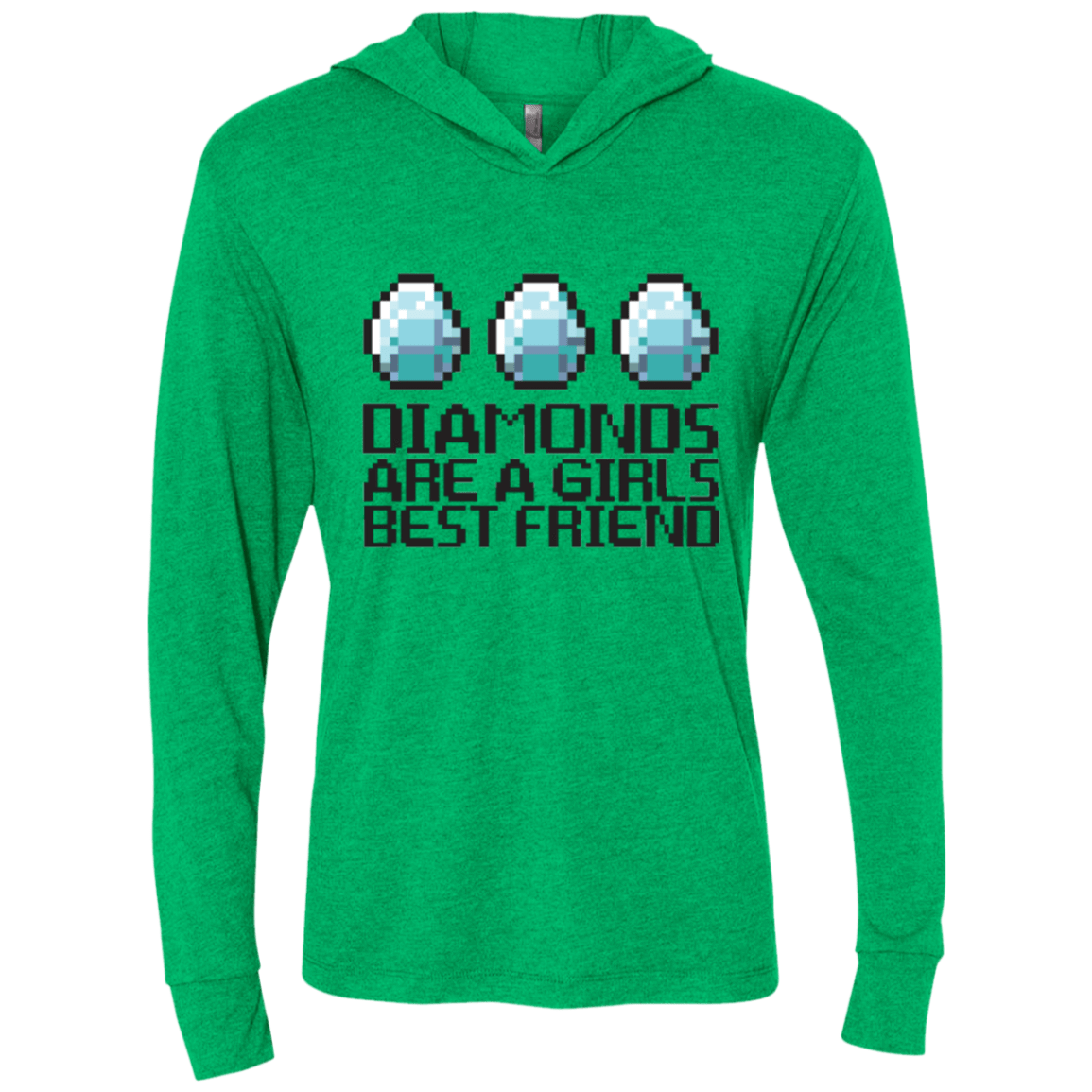 T-Shirts Envy / X-Small Diamonds Are A Girls Best Friend Triblend Long Sleeve Hoodie Tee
