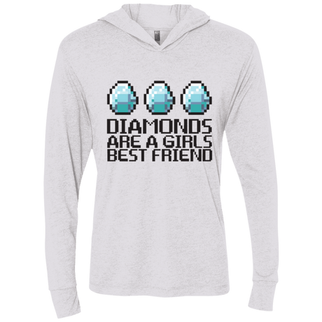 T-Shirts Heather White / X-Small Diamonds Are A Girls Best Friend Triblend Long Sleeve Hoodie Tee