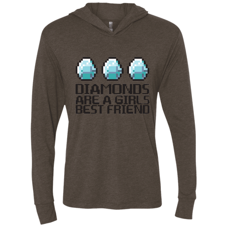 T-Shirts Macchiato / X-Small Diamonds Are A Girls Best Friend Triblend Long Sleeve Hoodie Tee