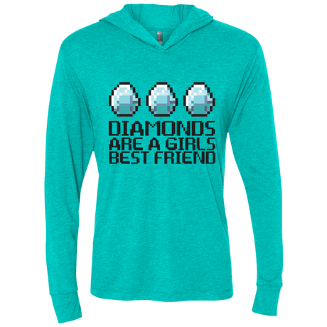 T-Shirts Tahiti Blue / X-Small Diamonds Are A Girls Best Friend Triblend Long Sleeve Hoodie Tee