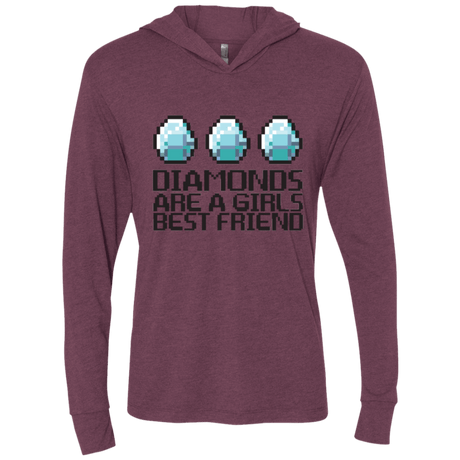 T-Shirts Vintage Purple / X-Small Diamonds Are A Girls Best Friend Triblend Long Sleeve Hoodie Tee