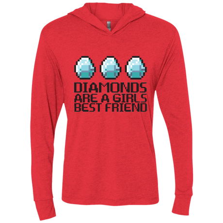 T-Shirts Vintage Red / X-Small Diamonds Are A Girls Best Friend Triblend Long Sleeve Hoodie Tee