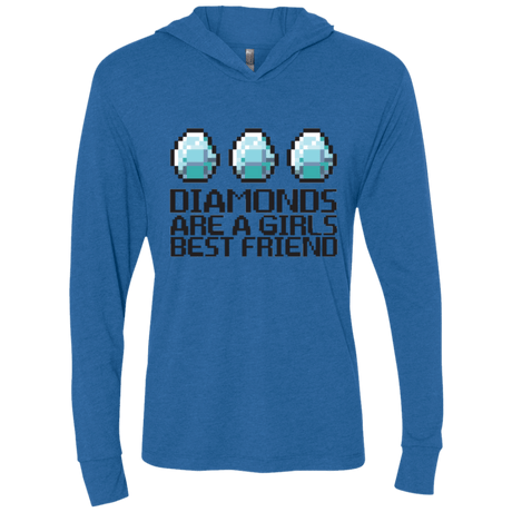 T-Shirts Vintage Royal / X-Small Diamonds Are A Girls Best Friend Triblend Long Sleeve Hoodie Tee
