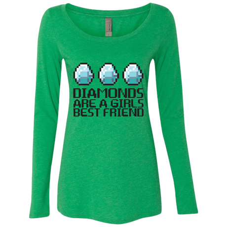 T-Shirts Envy / Small Diamonds Are A Girls Best Friend Women's Triblend Long Sleeve Shirt