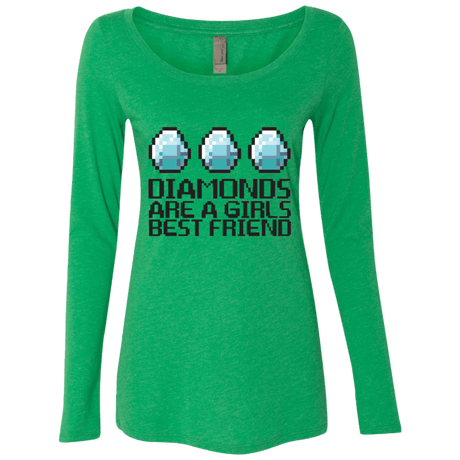 T-Shirts Envy / Small Diamonds Are A Girls Best Friend Women's Triblend Long Sleeve Shirt