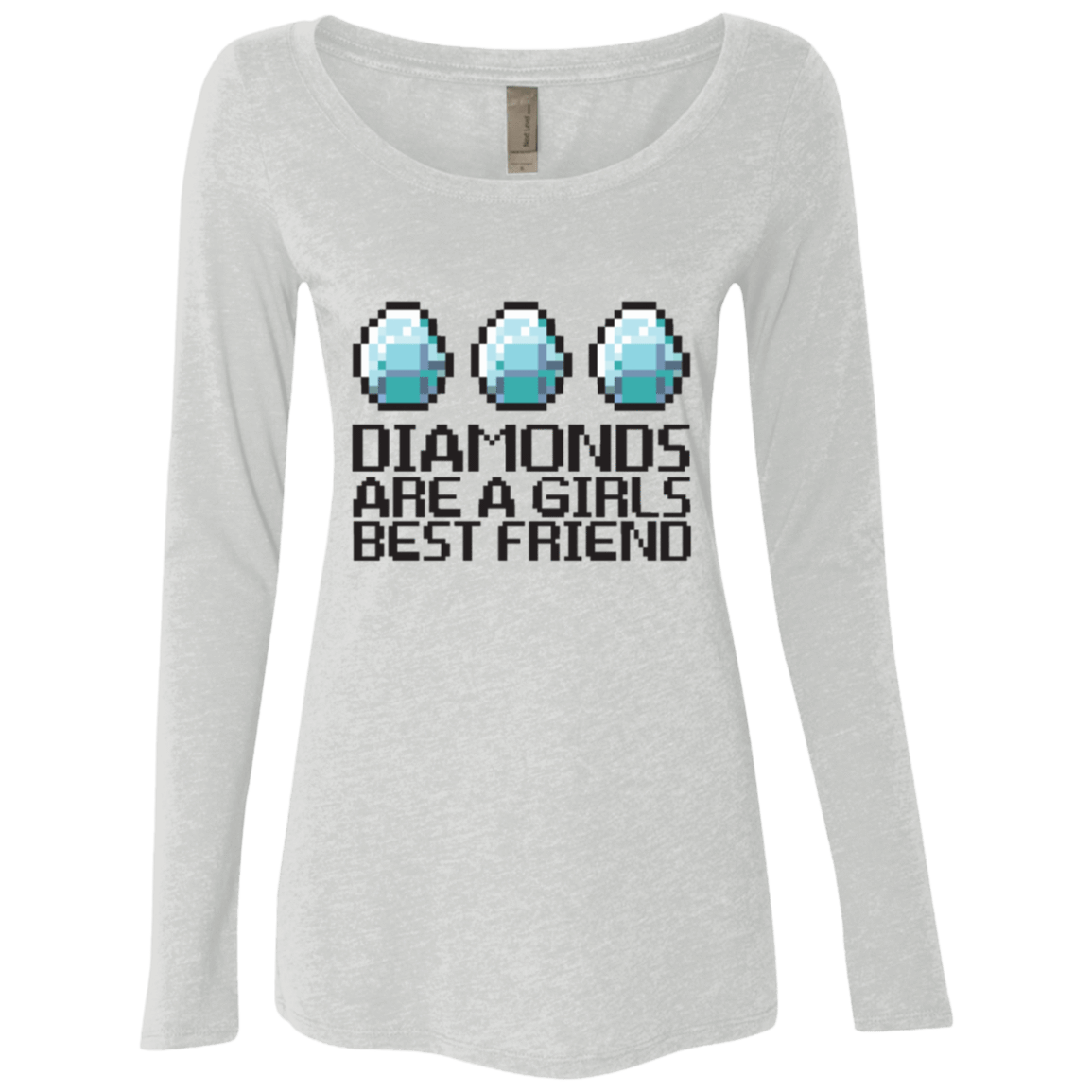 T-Shirts Heather White / Small Diamonds Are A Girls Best Friend Women's Triblend Long Sleeve Shirt