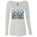 T-Shirts Heather White / Small Diamonds Are A Girls Best Friend Women's Triblend Long Sleeve Shirt