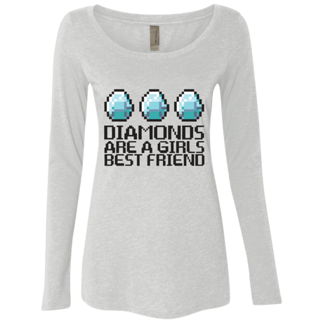 T-Shirts Heather White / Small Diamonds Are A Girls Best Friend Women's Triblend Long Sleeve Shirt