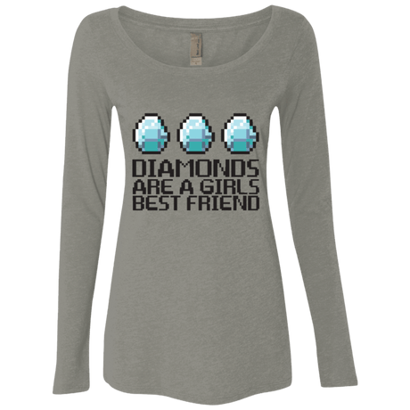 T-Shirts Venetian Grey / Small Diamonds Are A Girls Best Friend Women's Triblend Long Sleeve Shirt
